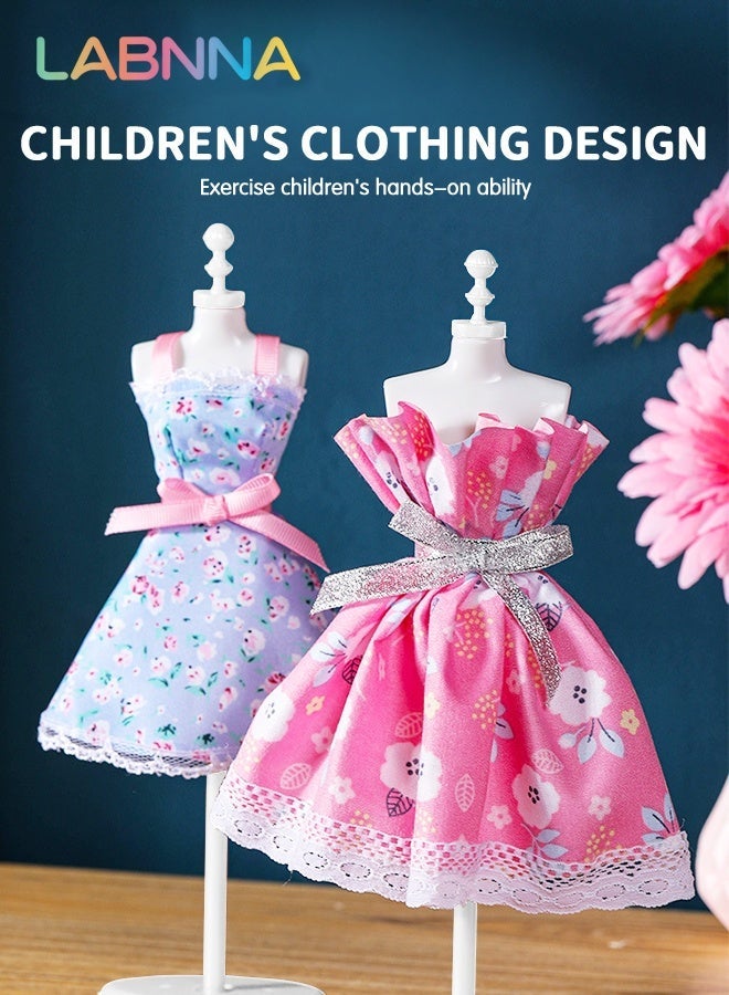 LABNNA 448 قطعة من الحرف الفنية اليدوية مجموعات مصمم الأزياءملابس الدمى وصنع مجموعة الخياطة للأطفال في أعياد ميلاد للفتيات والأطفال - Image 2