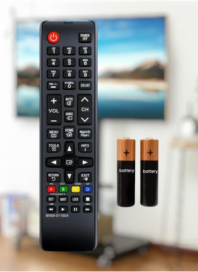 HuHa - Replacement Remote Control BN59-01180A for Samsung DH40D, DH48D, DH55D, DM32D, DM40D, DM48D – Includes Battery - Image 1