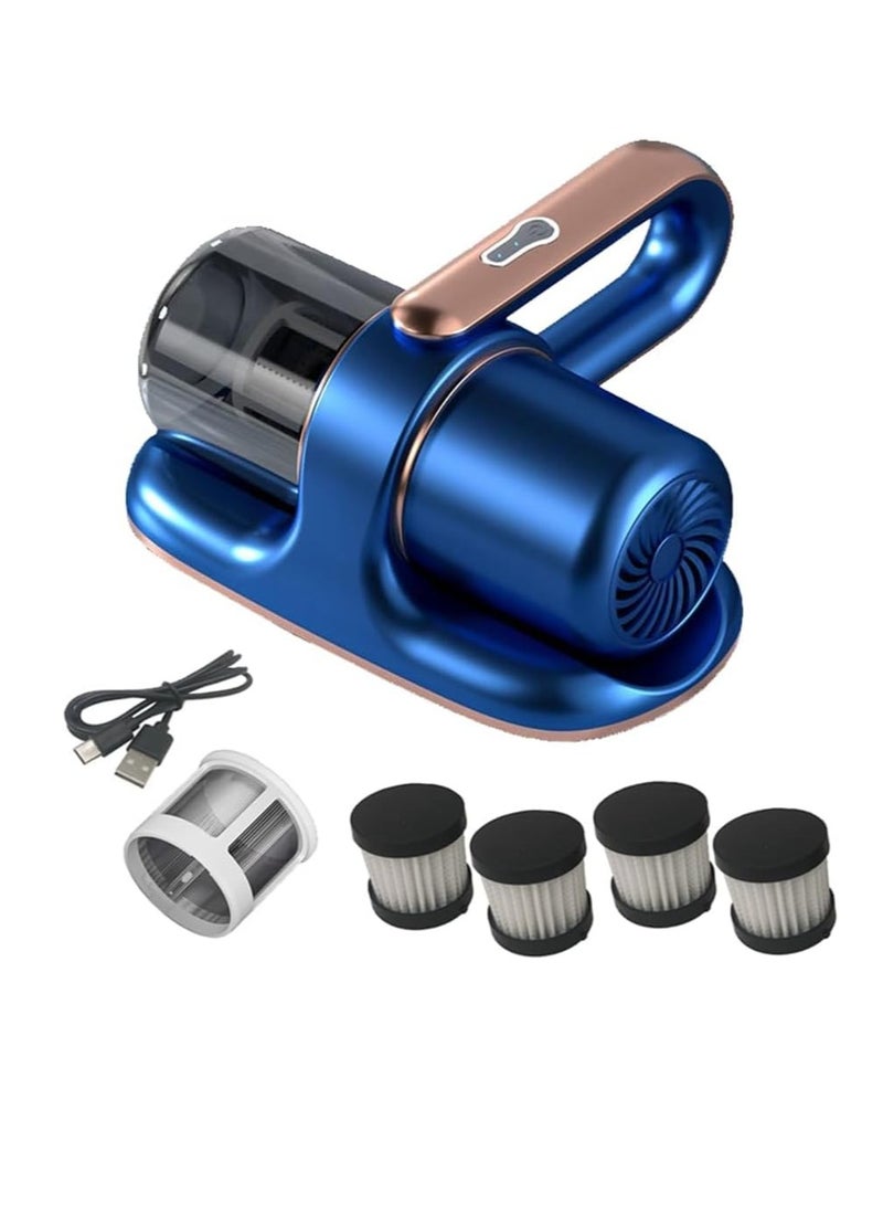 SYOSI Handheld Mattress Vacuum Cleaner, Cordless Handheld Bed Vacuum Cleaner with Hepa, Effectively Clean Up Bed Sheet Pillow Couch (Blue) - Image 1