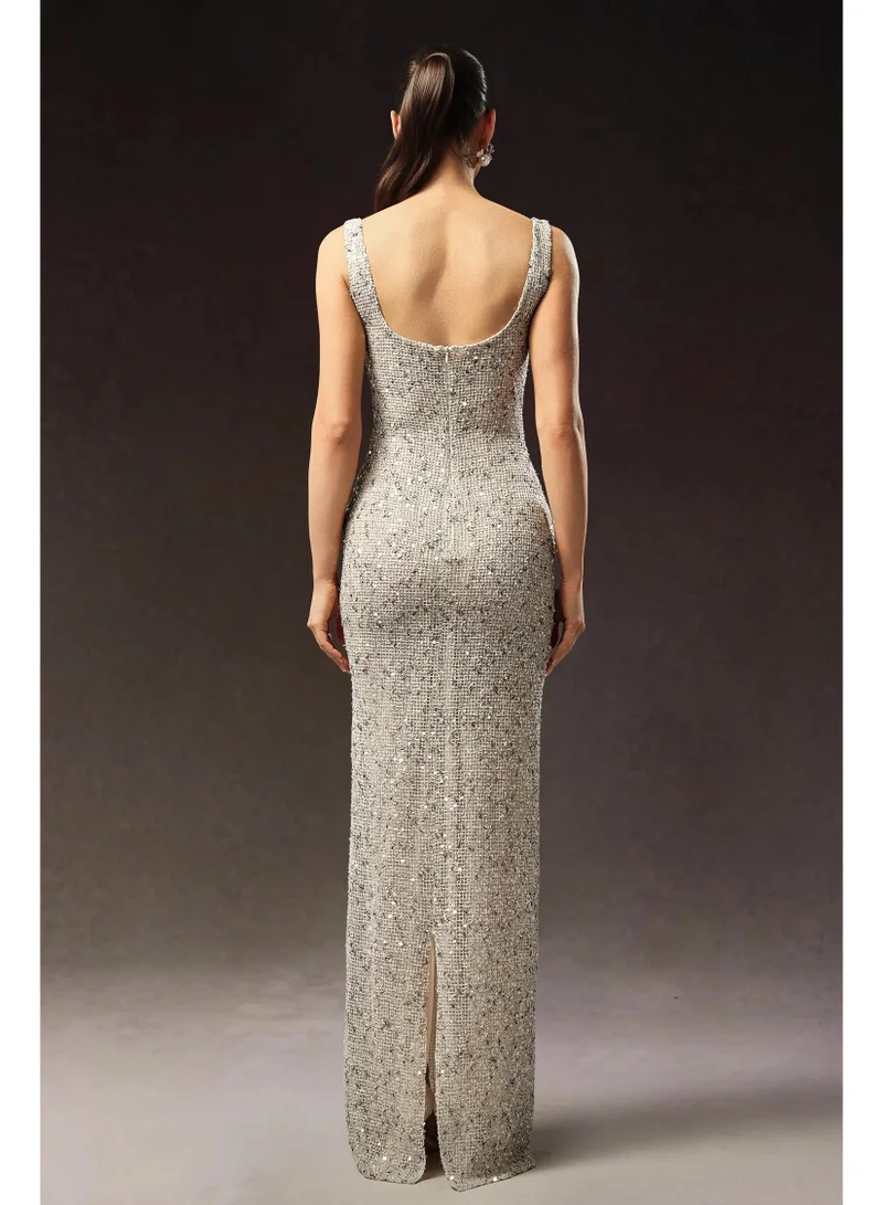 Bella Barnett  Radmila Sleeveless Sequins Fish Tail Maxi Dress for Women | Best Price UAE
