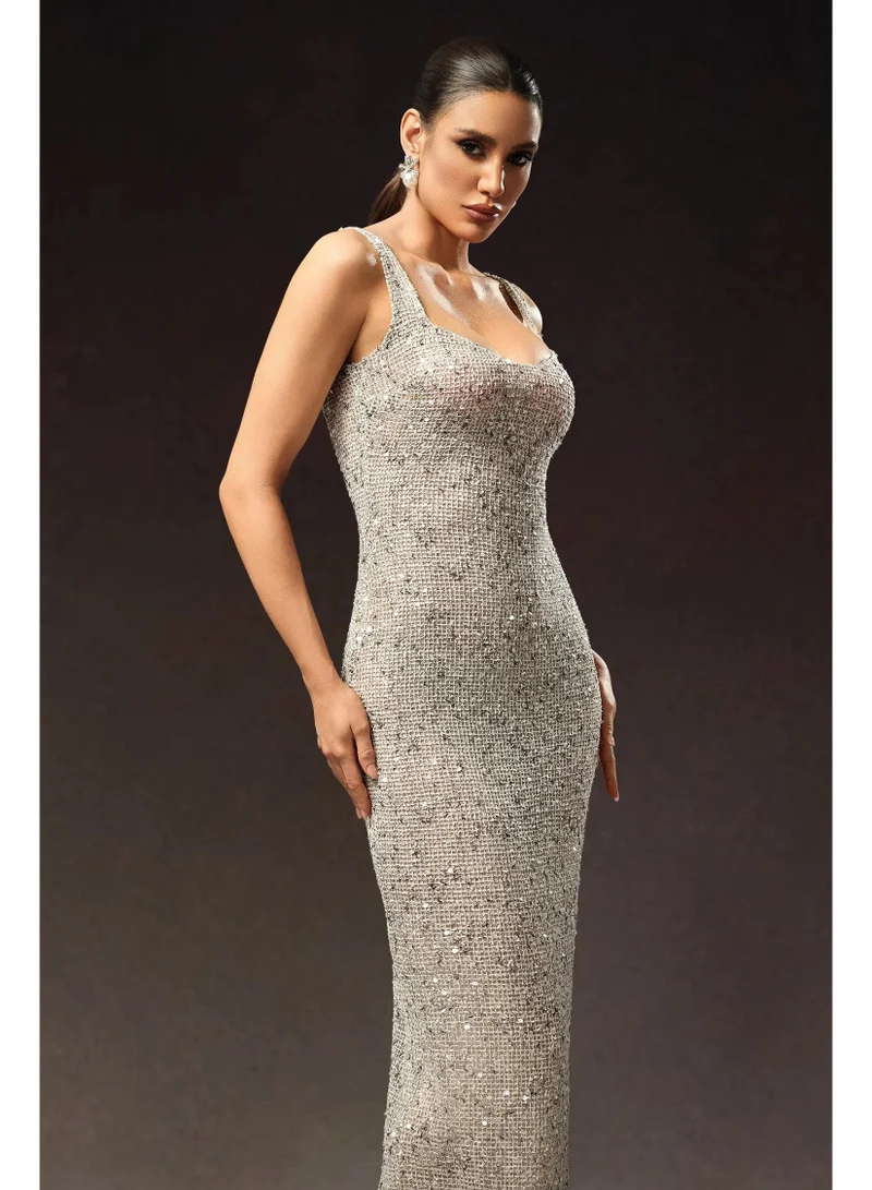Bella Barnett  Radmila Sleeveless Sequins Fish Tail Maxi Dress for Women | Best Price UAE