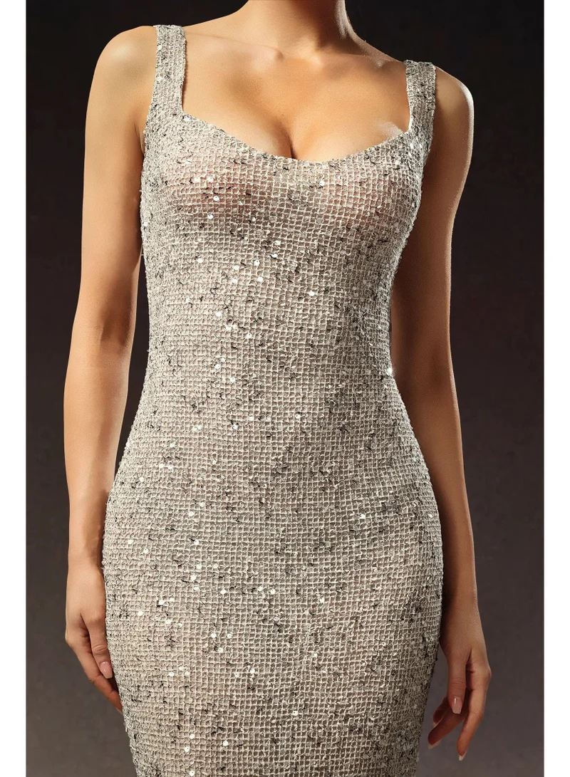 Bella Barnett  Radmila Sleeveless Sequins Fish Tail Maxi Dress for Women | Best Price UAE