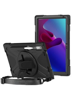 Procases Lenovo Tab P11 Pro 11.2 Inch Case Rugged Heavy Duty Shockproof Cover With Hand Strap Shoulder Strap Black  - Image 1