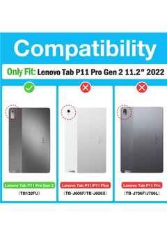 Procases Lenovo Tab P11 Pro 11.2 Inch Case Rugged Heavy Duty Shockproof Cover With Hand Strap Shoulder Strap Black  - Image 2