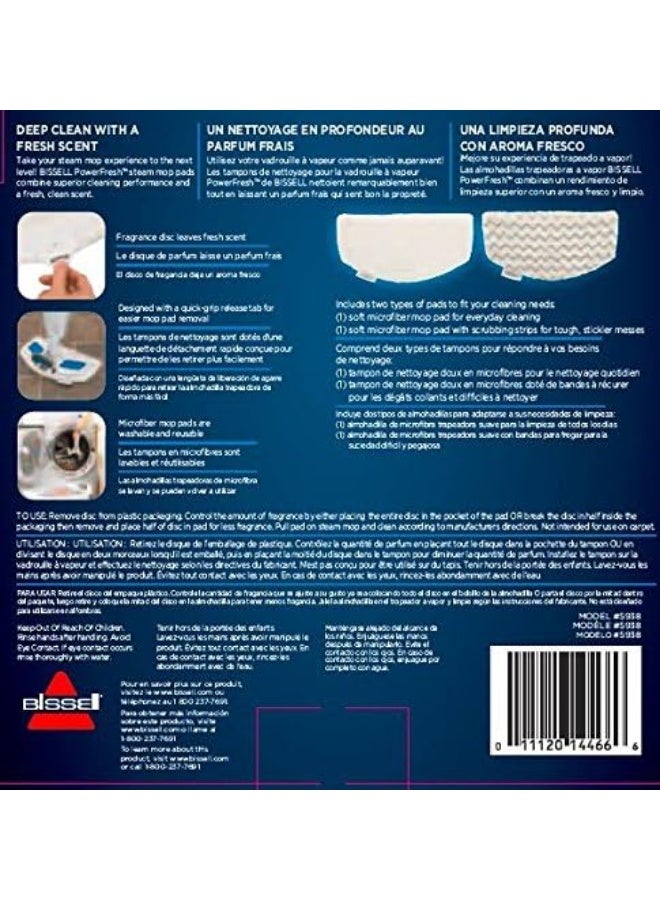 Bissell وسادات ممسحة بخارية باور فريش (عبوة من قطعتين) مع أقراص معطرة (4 قطع)  - Image 3