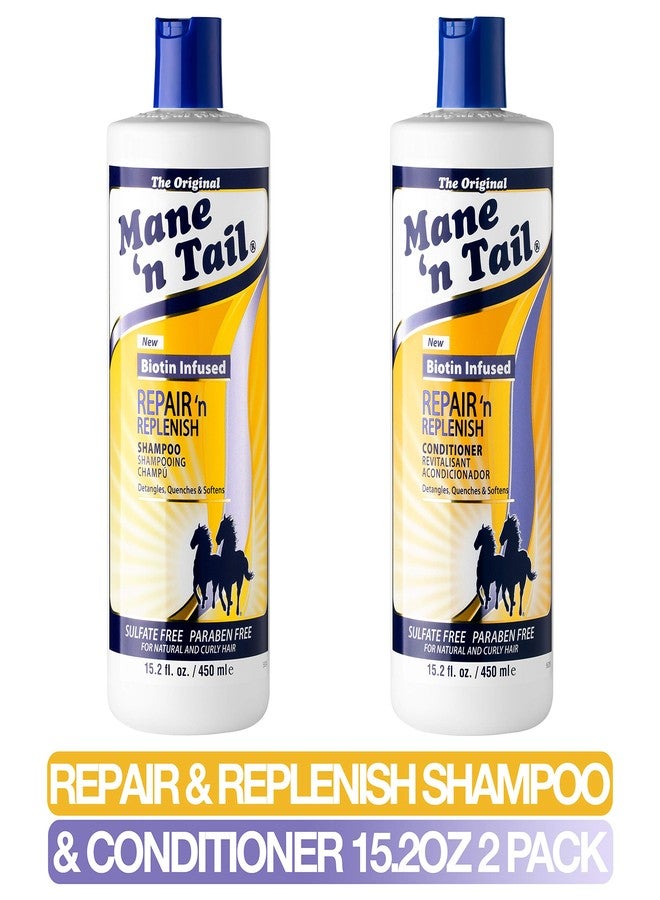 Mane 'n Tail Mane ’n Tail Repair ’n Replenish Sulfate-Free Shampoo & Conditioner (15.2 oz Each) - Gentle Cleansing & Nourishing System for Curly & Natural Hair - Image 3