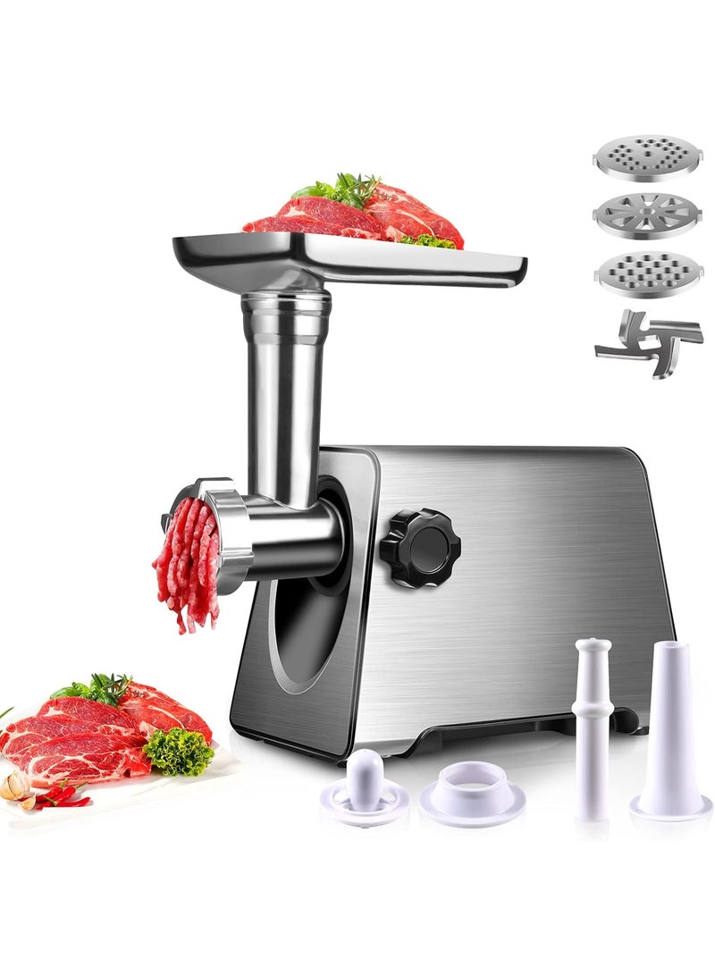 DubaiGallery Robust 3000W meat grinder ensures fast grinding speed, long-lasting stainless steel build, multiple blade options, sausage maker accessories, perfect for home cooking enthusiasts who want efficient performance and dependable kitchen equipment. - Image 2