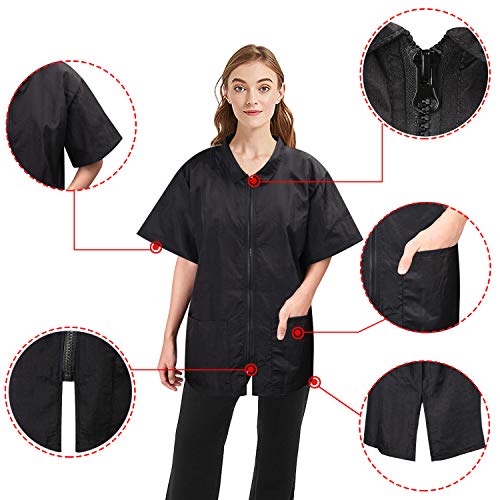 Noverlife Pet Groomer Jacket with Full Zipper, M Size, Stain & Hair Against Salon Jacket, Pet Smock for Pet Beautician Work, Dog Cat Grooming Cloth Apron, Cosmetology Uniforms for Men and Women - Image 5