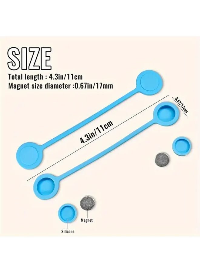 10pcs Random Colors Magnetic Cord Winder Earphone Style Cable Management Buckle - Image 4