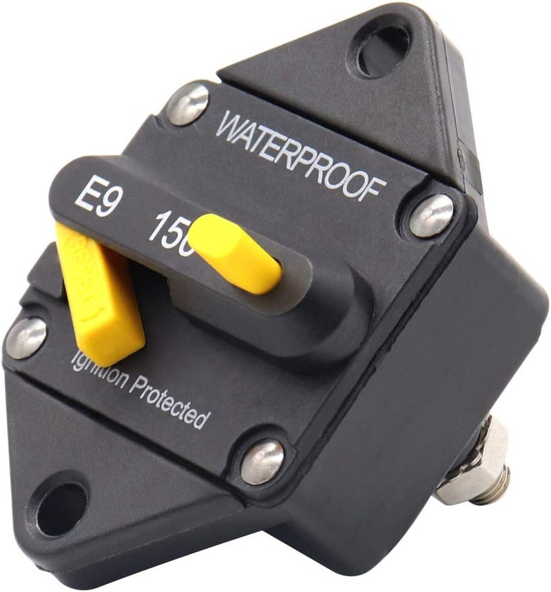 T Tocas Hi-Amp 150 Amp Circuit Breaker with Manual Reset 12V - 48V | Waterproof IP67 for Car Audio RV Bus Truck Boat Marine - Image 3