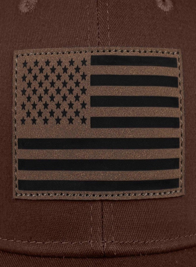 MixYoke American Flag Trucker Hat - Snapback Hats for Men Women Baseball Cap - Breathable Mesh & Adjustable Fit for Casual Wear-Coffee - Image 4