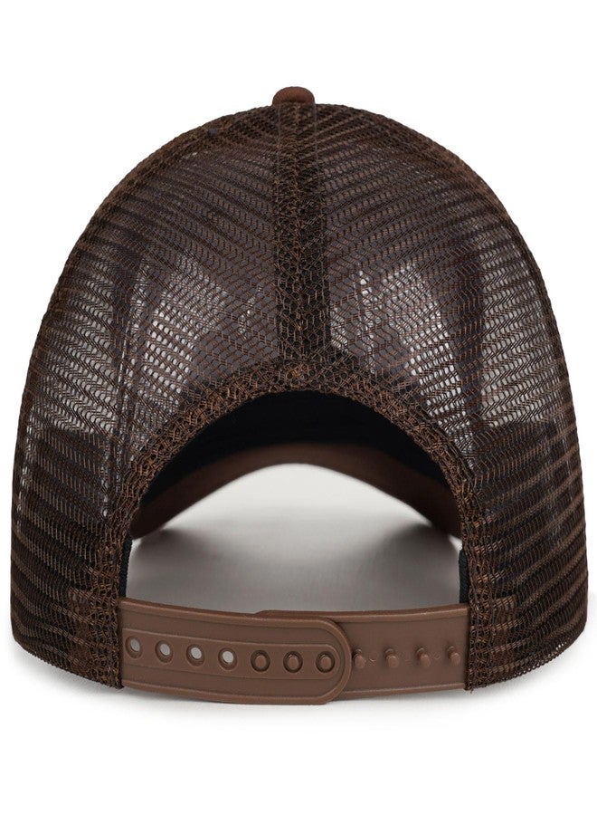 MixYoke American Flag Trucker Hat - Snapback Hats for Men Women Baseball Cap - Breathable Mesh & Adjustable Fit for Casual Wear-Coffee - Image 5