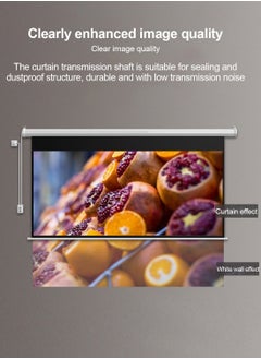 Flash Hawk 60 Inch 16:9 Wall Mount Electric Projector Screen Motorized Projection Curtain with Remote Control For Home Cinema/Home Theater/Home Gaming/Home Party  - Image 4