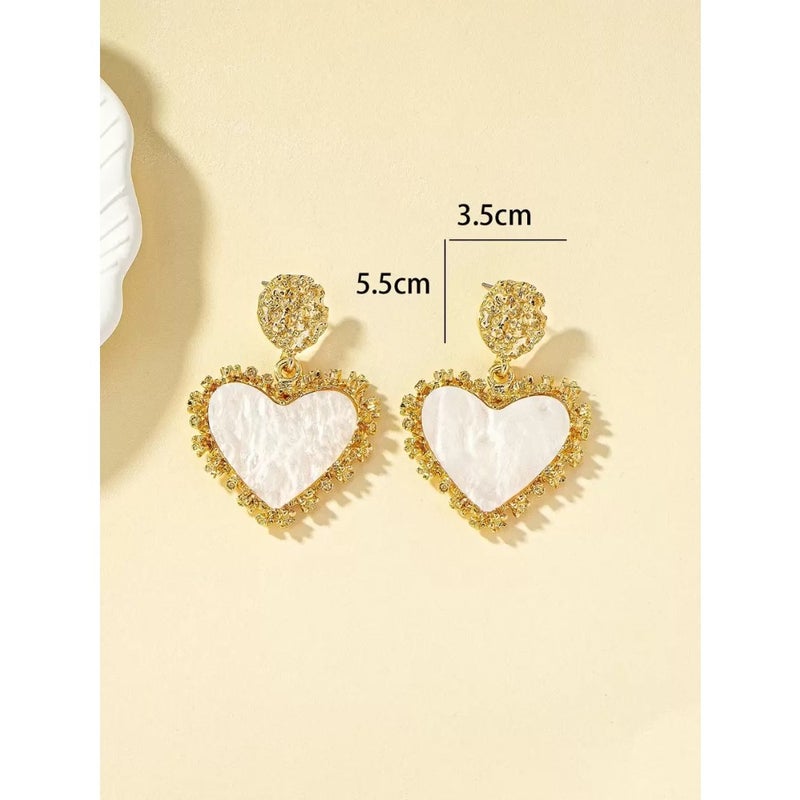 Rhinestone Detail Heart Drop Earrings Valentines - Image 4