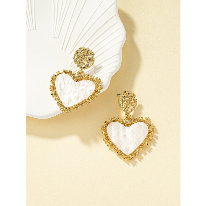Rhinestone Detail Heart Drop Earrings Valentines - Image 5