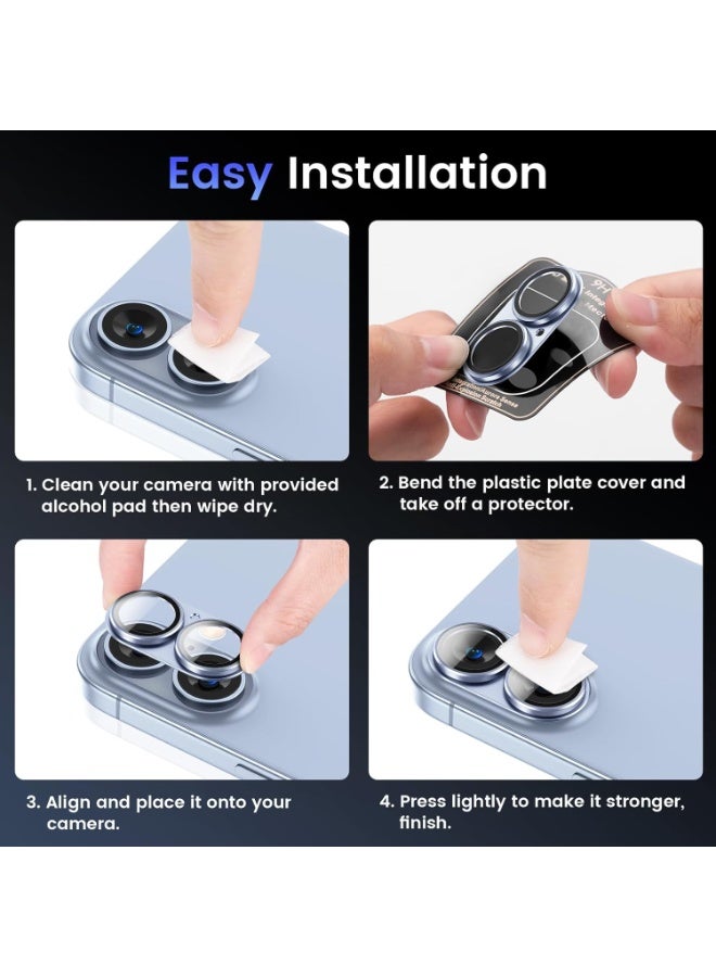 ACLIX Camera Lens Protector for iPhone 17, Shatterproof, Ultra-thin Aluminum Alloy Ring, Camera Lens Protective Film,  (Blue) - Image 4