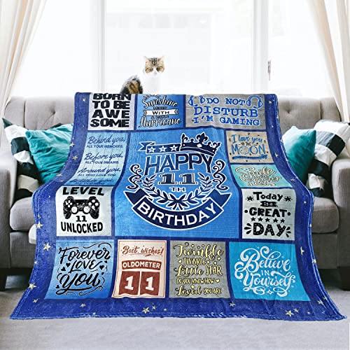Lviliss 11 Year Old Boy Birthday Gift Throw Blanket 60”x50”, Birthday Gifts for 11 Year Old Boys, 11th Birthday Decorations for Boys - Image 2
