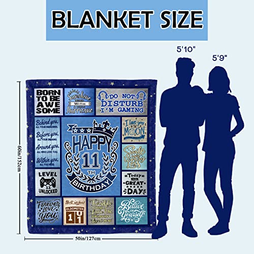 Lviliss 11 Year Old Boy Birthday Gift Throw Blanket 60”x50”, Birthday Gifts for 11 Year Old Boys, 11th Birthday Decorations for Boys - Image 5
