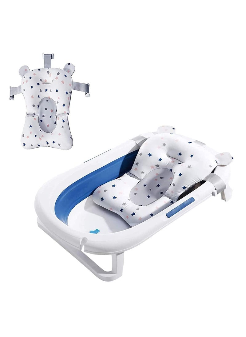 Excefore - Baby Bath Cushion Pad ONLY, Newborn Bath Bed Adjustable Baby Shower Mat Non-Slip Soft Padded Infant Bathtub Support Foldable Baby Bath Seat Back Pillow Infant Bather Floating Pad, 0-12 M, NO Bathtub - Image 1