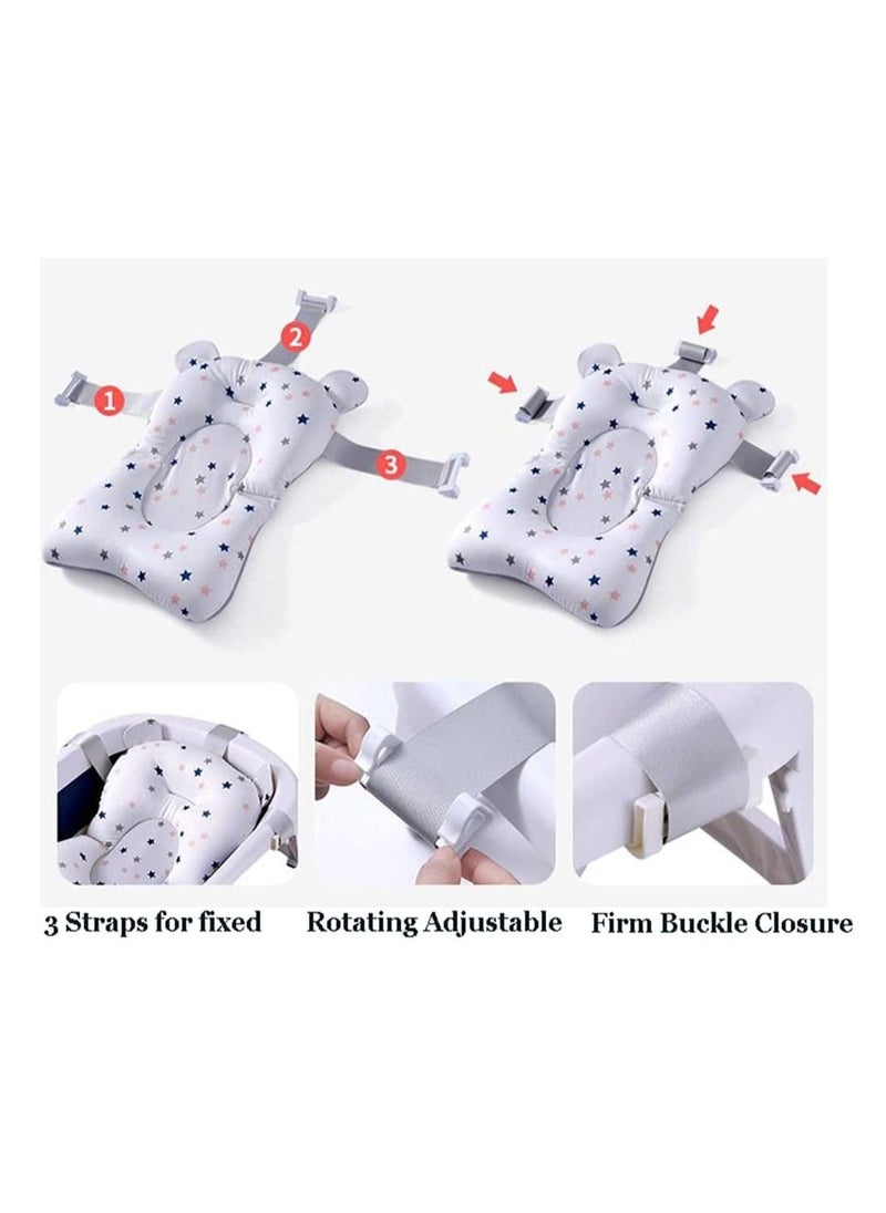 Excefore - Baby Bath Cushion Pad ONLY, Newborn Bath Bed Adjustable Baby Shower Mat Non-Slip Soft Padded Infant Bathtub Support Foldable Baby Bath Seat Back Pillow Infant Bather Floating Pad, 0-12 M, NO Bathtub - Image 1