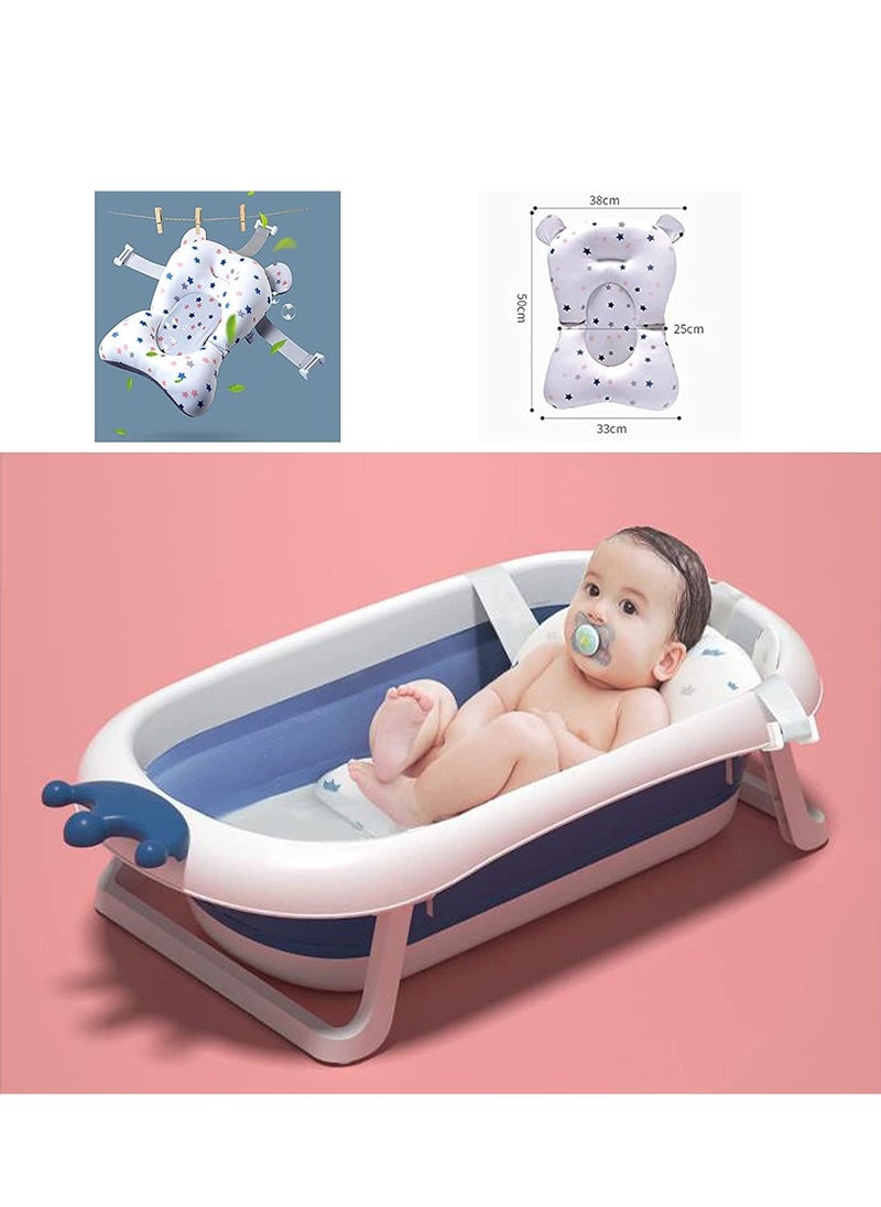 Excefore - Baby Bath Cushion Pad ONLY, Newborn Bath Bed Adjustable Baby Shower Mat Non-Slip Soft Padded Infant Bathtub Support Foldable Baby Bath Seat Back Pillow Infant Bather Floating Pad, 0-12 M, NO Bathtub - Image 1