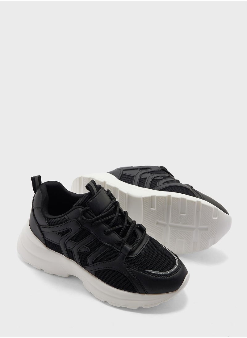 Ginger - Curved Detail Chunky Sneakers - Image 1