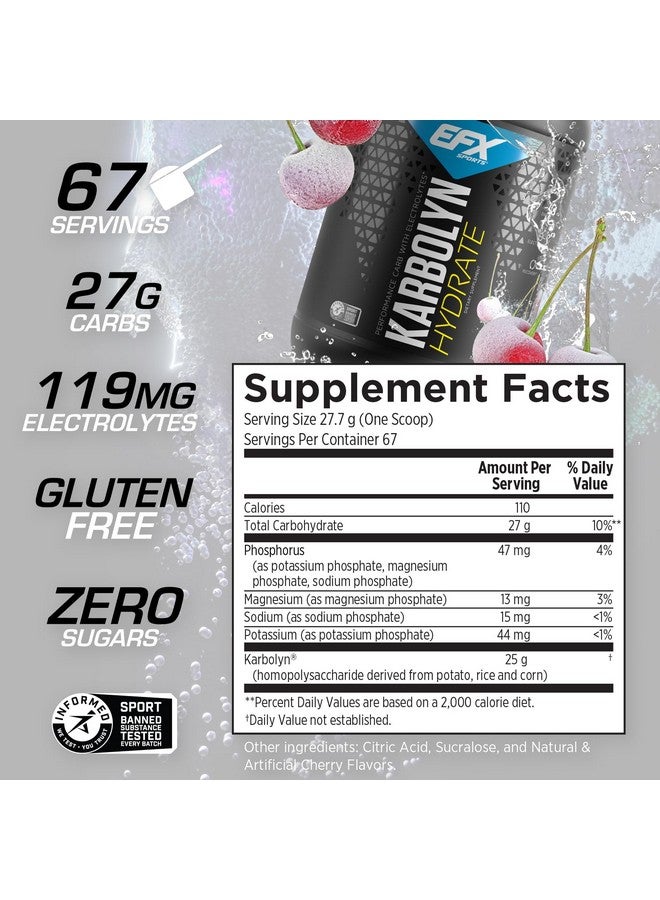 EFX Sports Karbolyn Hydrate | Carbohydrate Powder + Electrolytes | Sugar Free Sports Drink Mix | Fuel & Hydration | Stimulant Free | 66 Servings (White Cherry Frost) - Image 2