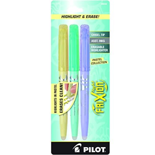 Pilot, FriXion Light Pastel Erasable Highlighters, Chisel Tip, Pack of 3, Pastel Yellow, Green & Purple - Image 4