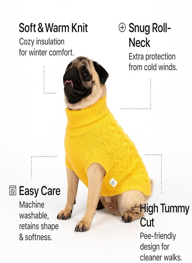Zigly Lifestyle Winterized Buttercup Cable Knit Sweater for Dogs | Warm Knit Winter Sweater for Pets | Cozy Comfortable Cold Weather Dog Apparel | Large | 46cm - Image 2