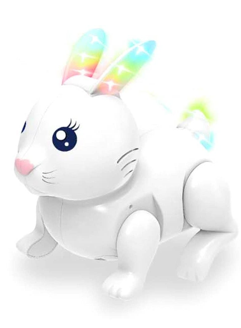 Battery Operated Sweet Sounds Jumping and Walking Rabbit Toy Electronic Bunny Walking Toy for Kids with Light and Music - Image 1