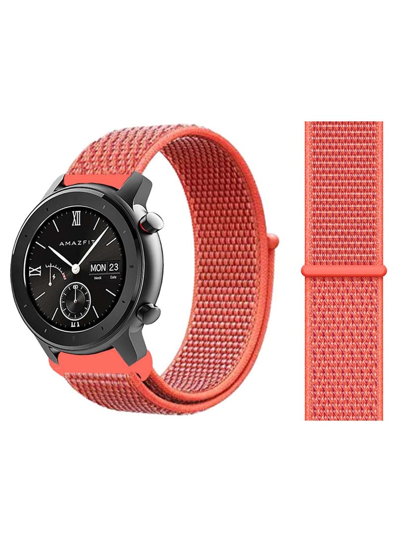 Perfii Nylon Loop Replacement Band 20mm For Amazfit GTR 42mm Nectarine