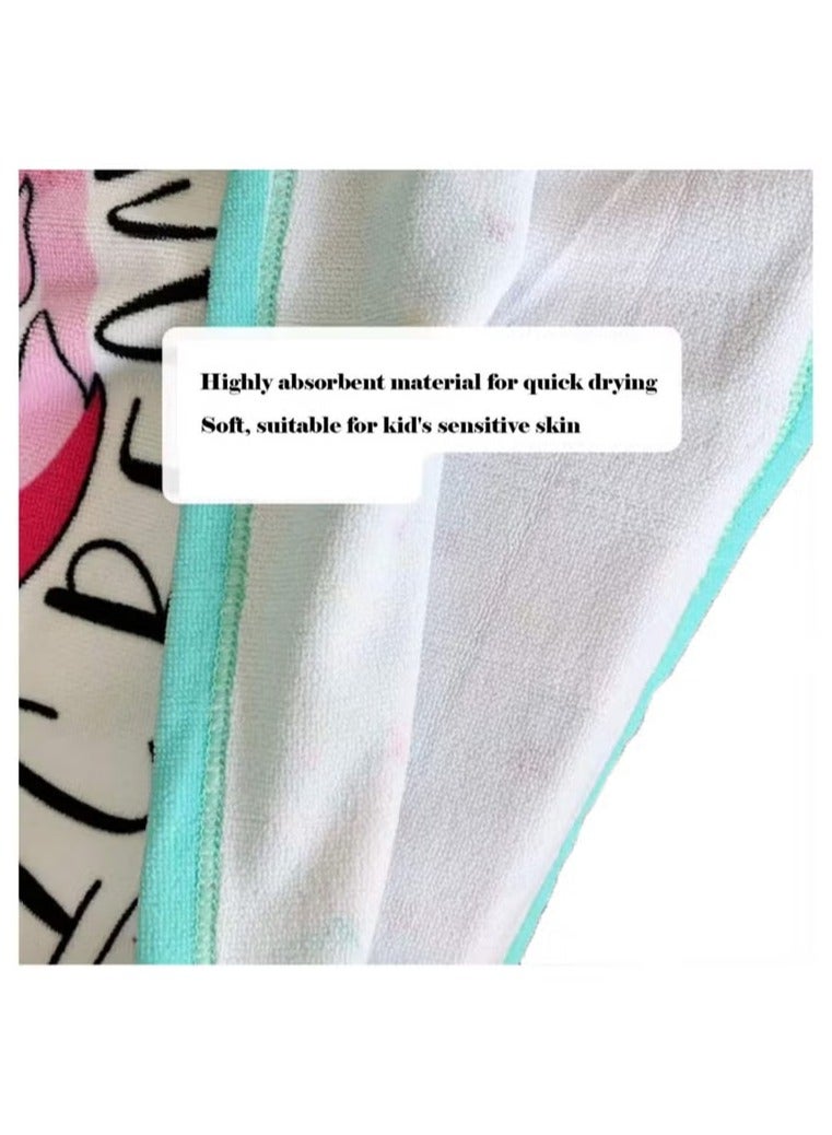 Beach Poncho Larger Hooded Beach Towel, Beach Accessories Essentials, Surf Poncho Changing Towel Robe, Kids Microfiber Bath Towel Cover-up Super Soft Plush, with Hood for Kids for Girls - Image 3