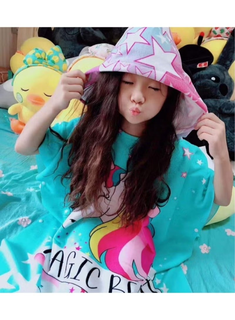 Beach Poncho Larger Hooded Beach Towel, Beach Accessories Essentials, Surf Poncho Changing Towel Robe, Kids Microfiber Bath Towel Cover-up Super Soft Plush, with Hood for Kids for Girls - Image 2