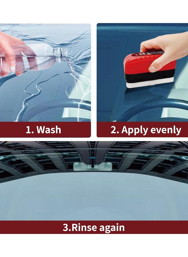 Kimaya Automotive Oil Film Cleaning Brush - 2025 Hydrophobic Glass Coating, All-in-One Oil Film Remover for Car Windshields, Improves Clarity & Visibility, 120ml Capacity (1pc)  - Image 4