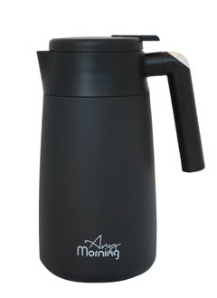 Any Morning Stainless Steel Thermos Flask 1.2L, Vacuum Thermal Carafe, Leakproof Insulated Coffee Carafe, Hot and Cold Beverage Dispenser Double Wall, 12 Hours Heat Retention, 40 oz, Black - SI232250  - Image 1