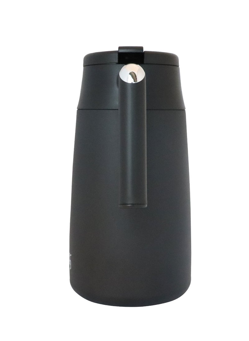 Any Morning Stainless Steel Thermos Flask 1.2L, Vacuum Thermal Carafe, Leakproof Insulated Coffee Carafe, Hot and Cold Beverage Dispenser Double Wall, 12 Hours Heat Retention, 40 oz, Black - SI232250  - Image 2