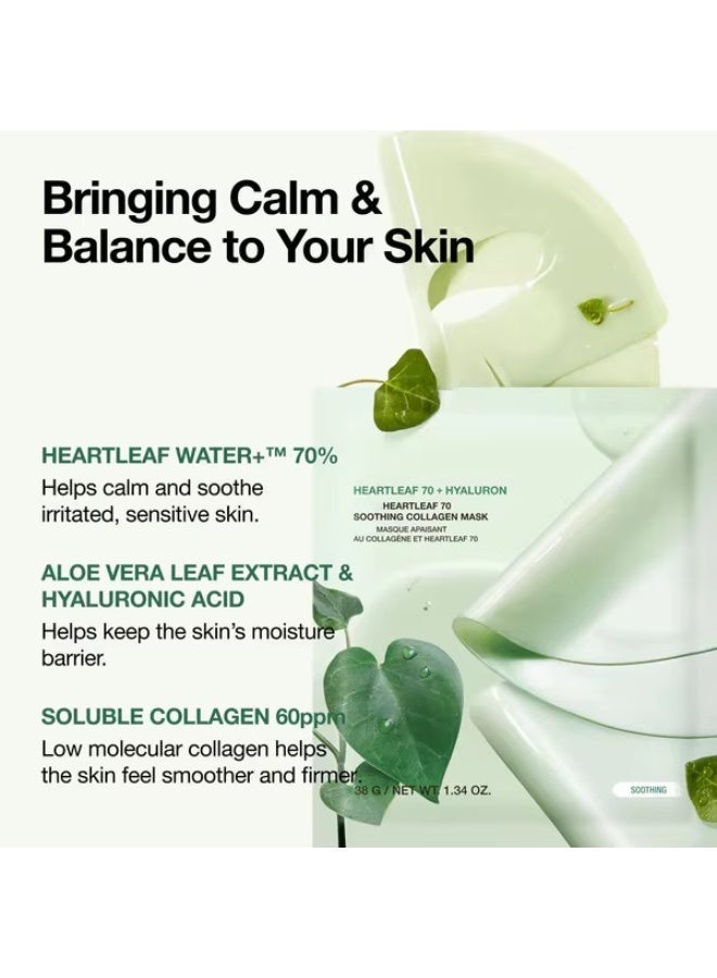 AREXA Heartleaf 70 Soothing Collagen Mask Hyaluron 38grams - Image 4