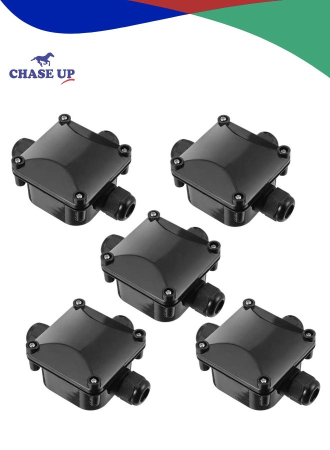 Chase Up Waterproof External Junction Box - 5pcs Plastic IP68 Electrical Box, 3-Way Outdoor Cable Connectors, Power Cord Connector Protection - Image 1
