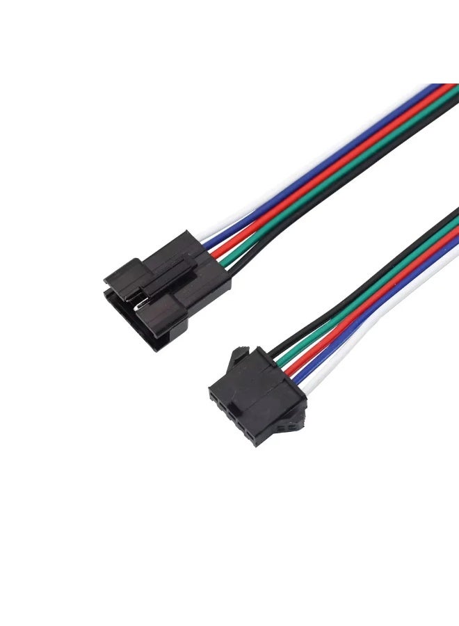 موصلات أسلاك كابل SM بخمسة دبابيس ذكر وأنثى 22AWG - كابل موصل أسلاك SM بخمسة دبابيس ذكر وأنثى 22AWG لإضاءة شرائط LED، والإلكترونيات المنزلية، ونقل الإشارات، وتطبيقات الأسلاك ذات الجهد المنخفض - Image 1
