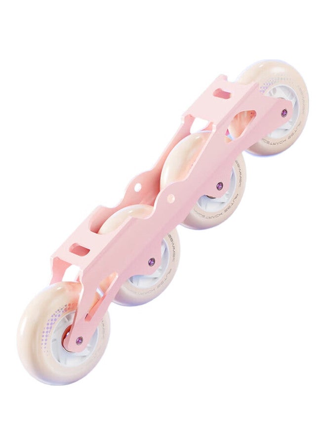 JD.com Jingzao Roller Skates For Children, Elementary And Middle School Beginners, Lockable Wheels, Inline Skates, Aluminum Alloy Frame, Single Shoes, Cherry Blossom Pink, Size M - Image 2