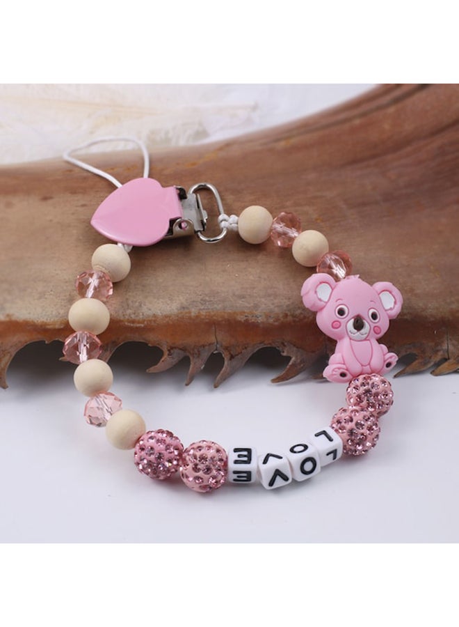 1 Piece Crystal Beaded Silicone Koala Baby Pacifier Clip Chain With High-quality Fabrics - Image 2