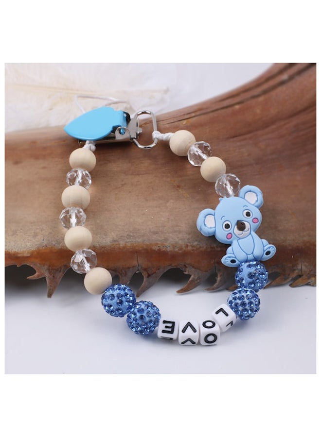1 Piece Crystal Beaded Silicone Koala Baby Pacifier Clip Chain With High-quality Fabrics - Image 3