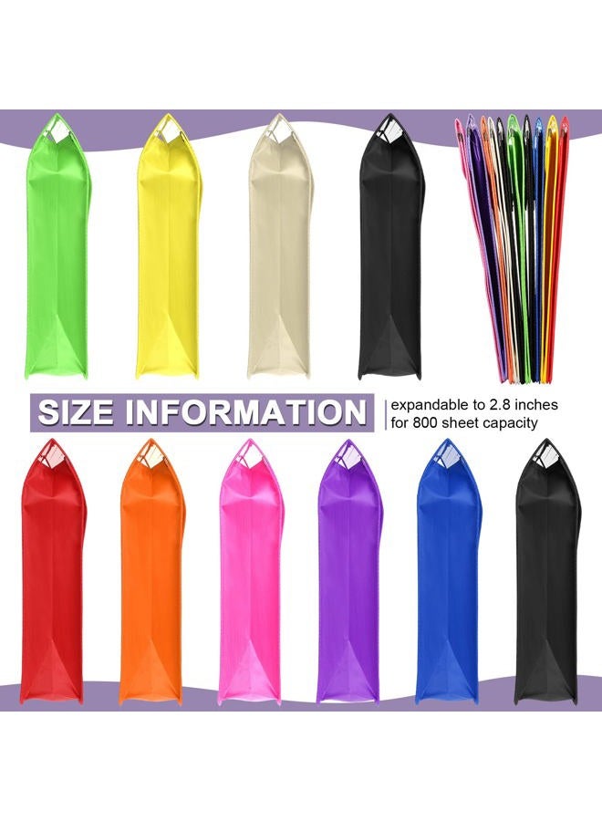 Epakh 10 Pieces Plastic File Folders Envelope Expanding File Wallet Organizer Documents Folder with Snap Closure and Pocket, A4 Size Waterproof Transparent File Pouch for School (Vertical, Assorted Color) - Image 4
