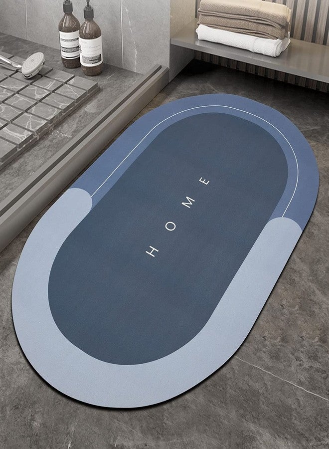AIMERS Door Mats for Home Water Absorbing Mat Super Anti Skid Mat for Bathroom Floor Quick Dry Rubber Backed Non Slip Bathroom mat for Home Decor Items for Living Room (Home, Oval) - Image 1