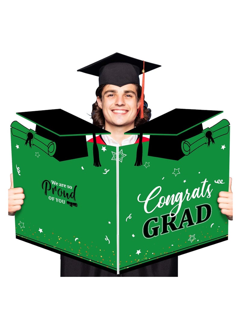 Jumbo Graduation Card Graduation Guest Book 2025 Graduation Party Decorations Class of 2025 Big Giant Graduation Card for College High School Graduation Party, 24.8 x 16 Inches(Green) - Image 1