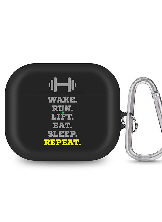 Stylizedd - StylePods Case for Airpods 3rd Gen Case With Anti-Lost Keychain - Routine (Grey) - Image 1