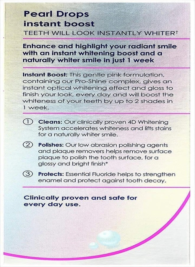 بيرل دروبز معجون أسنان بيرل دروبس لتبييض فوري ٥٠ مل | أسنان أكثر بياضًا على الفور | تأثير تبييض وردي بصري | مركب برو-شاين | إزالة البقع والجير | آمن على المينا | معجون أسنان بالفلورايد للاستخدام اليومي - Image 3