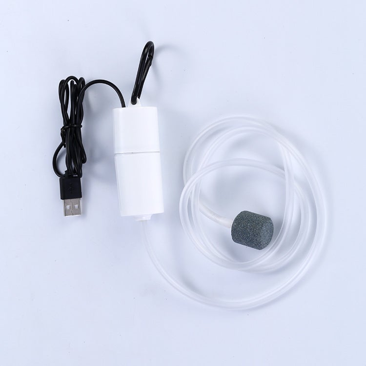 Generic Oxygen pump USB portable fish tank fish farming aquarium supplies small oxygen pump ultra-quiet fishing aerator White-small volume-single pipe single stone White-small volume-single pipe single stone 