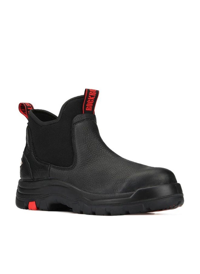 ROCKROOSTER Bakken Men's Black 6 inch Chelsea Boots, EH Rated Waterproof Slip-on Work Boots AK303-Soft Toe, AK323-Steel Toe, Ak323,black,steel Toe, 6 Wide - Image 1