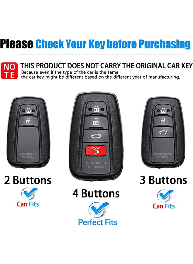 Compatible with Toyota Key Fob Cover with Keychain for 2018-2022 Highlander RAV4 Camry C-HR Corolla Avalon Prius GT86 - Image 2